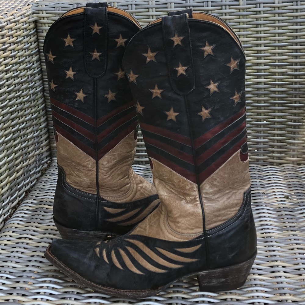 Old Gringo American Flag Boots 8.5 Unity Cowboy - Picture 7 of 12